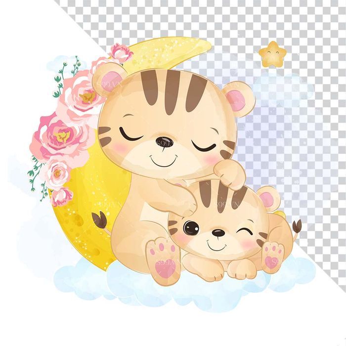 Hình ảnh chú hổ con đáng yêu file PNG mẫu CR1058