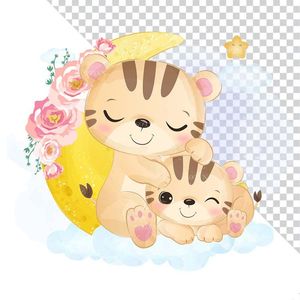 Hình ảnh chú hổ con đáng yêu file PNG mẫu CR1058