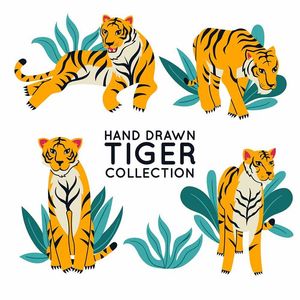 Hình ảnh chú hổ file vector mẫu CR1462
