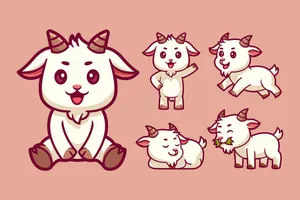 Hình ảnh chú dê file vector mẫu KS541