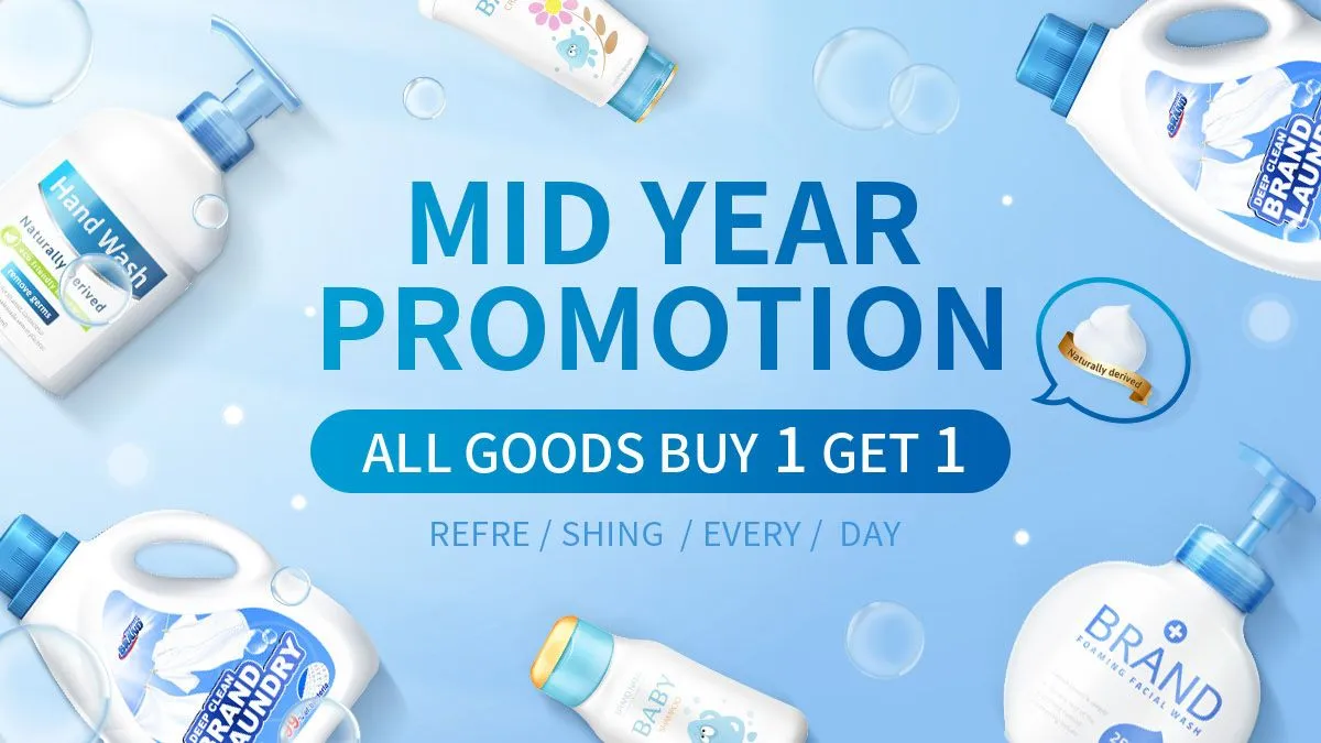 Banner Khuyến Mãi Mỹ Phẩm Mid-Year Sale – File PSD Đa Năng