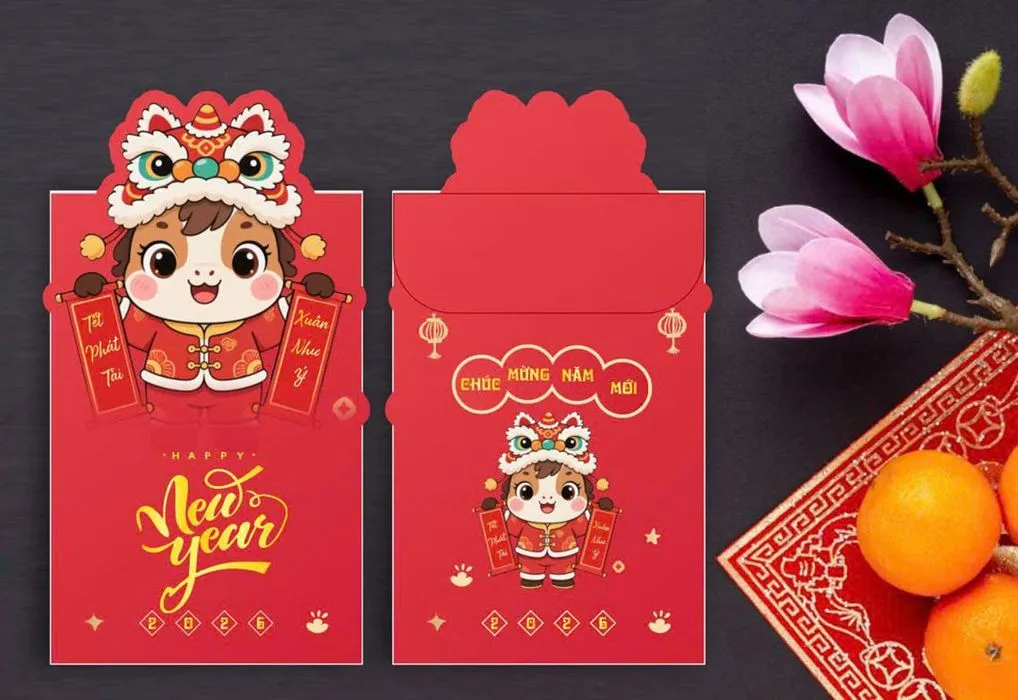 Lì xì Tết 2024 Hình ảnh Hoạt hình Dễ thương File CDR Cao cấp