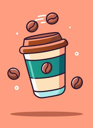 Hình ảnh cốc cafe file vector mẫu KS788