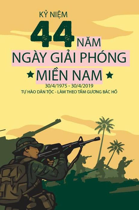Poster chào mừng ngày giải phóng miền nam file vector mẫu CR1391