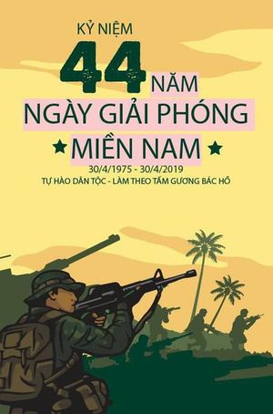 Poster chào mừng ngày giải phóng miền nam file vector mẫu CR1391