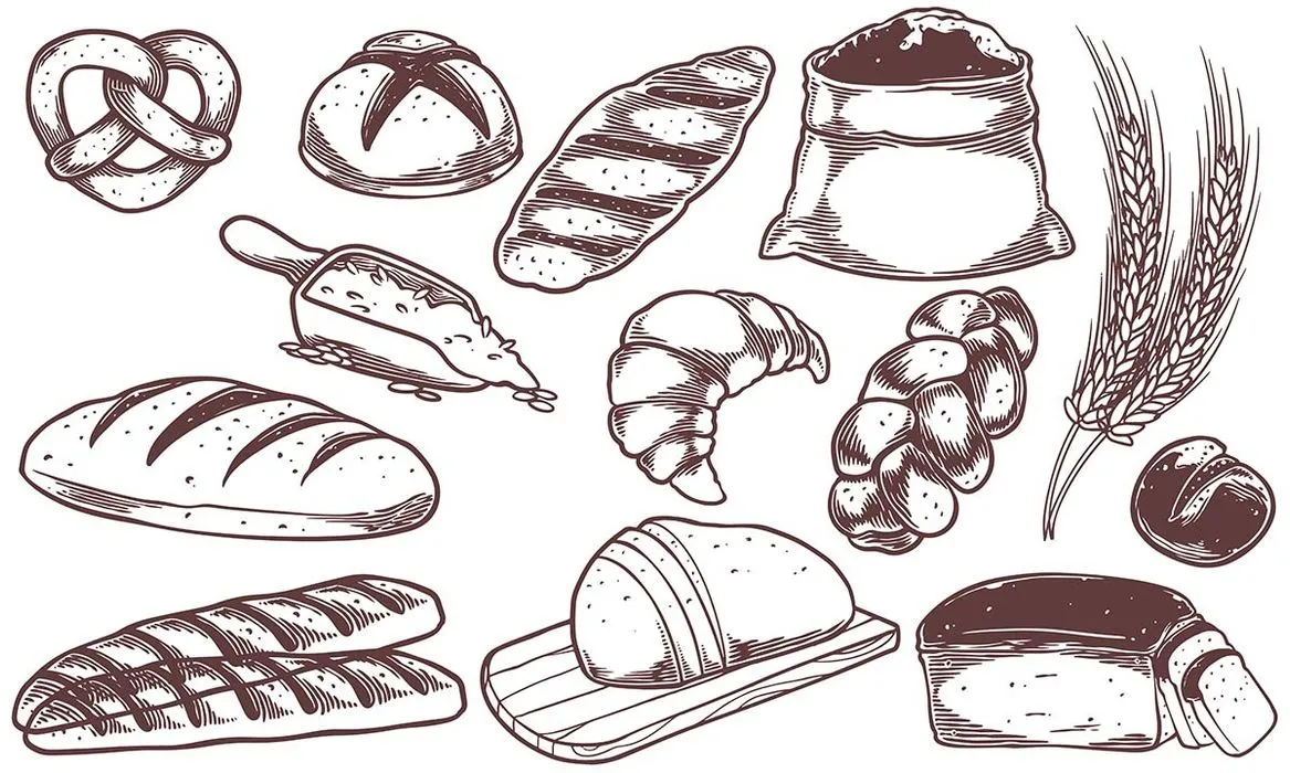 Bộ Sưu Tập Bánh Mì Minh Họa Vector - EPS Chất Lượng Cao
