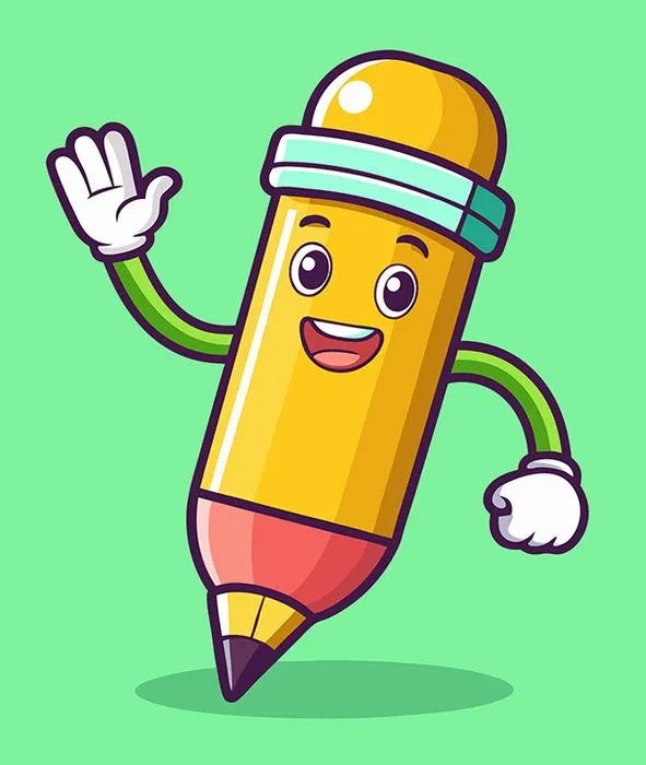 Hình ảnh hành động của cây bút chì file vector mẫu HH27