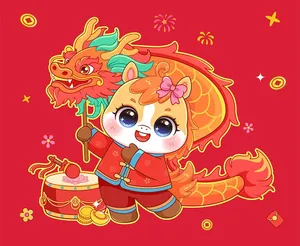 Linh Vật Ngựa Tết, Hình Minh Họa Chúc Mừng Năm Mới EPS