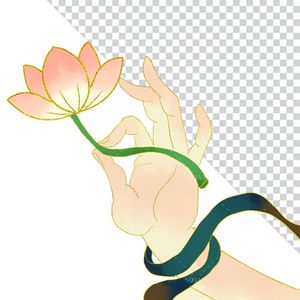 Hình ảnh bàn tay cầm bông hoa sen file PNG mẫu CR1623