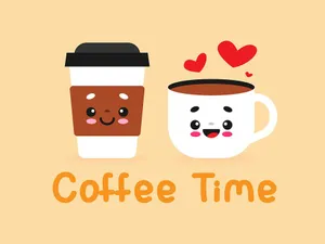 Hình ảnh cốc cafe file vector mẫu KS811