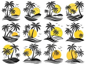 Bộ sưu tập cây dừa file vector mẫu KS577