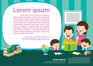 Banner bé cùng nhau học tập file vector mẫu KS282