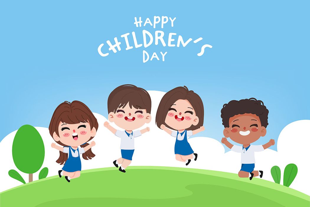 Banner trẻ em cùng nhau vui chơi ngoài trời file vector mẫu CR1257