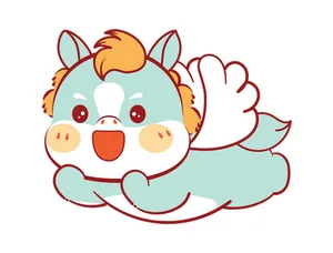 Linh Vật Ngựa Tết Dễ Thương - Hình Minh Họa Vector EPS