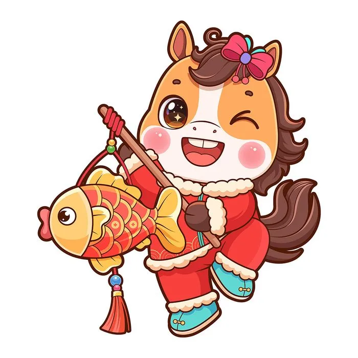 Linh Vật Ngựa Tết Dễ Thương - Hình Minh Họa Vector EPS Chất Lượng Cao