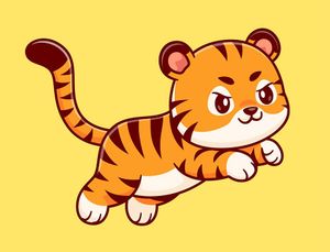 Hình ảnh chú hổ đang nhảy file vector mẫu CR1516