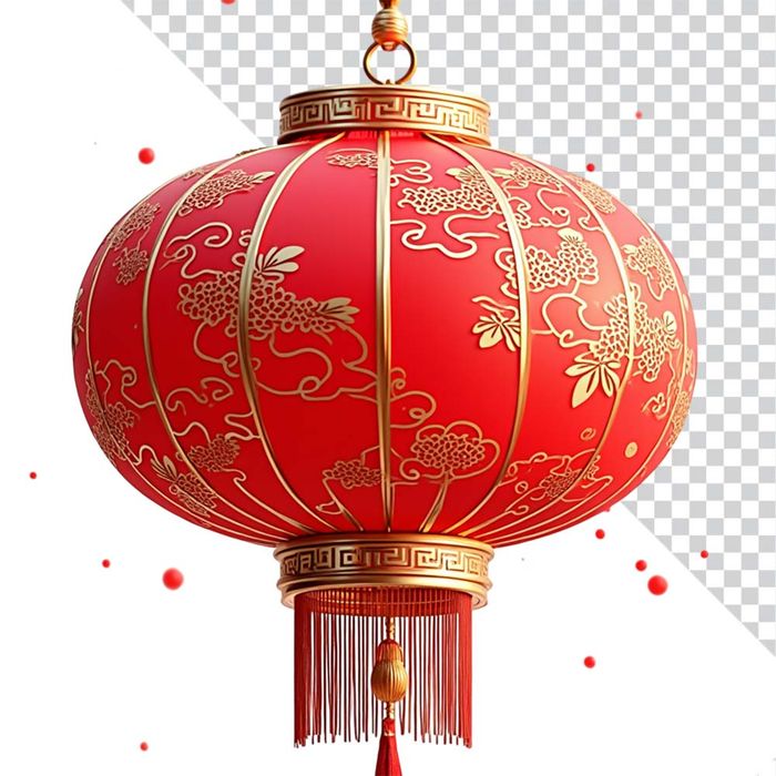 Hình ảnh đèn lồng màu đỏ trang trí ngày lễ tết file PNG mẫu CR584