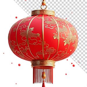 Hình ảnh đèn lồng màu đỏ trang trí ngày lễ tết file PNG mẫu CR584