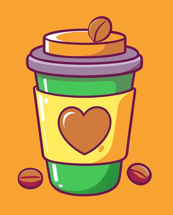 Hình minh họa cốc cafe file vector mẫu KS837