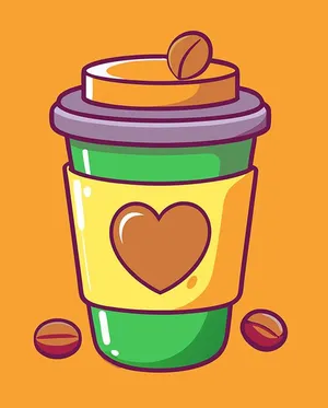 Hình minh họa cốc cafe file vector mẫu KS837