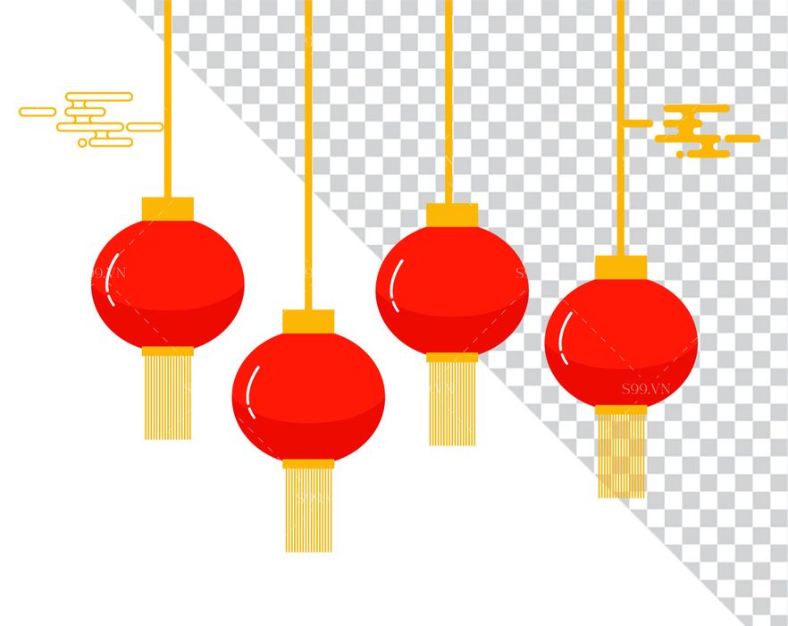 Hình ảnh đèn lồng trang trí ngày lễ tết file PNG mẫu CR588