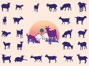 Hình ảnh chú dê file vector mẫu KS485