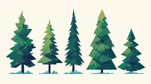 Hình ảnh cây thông file vector mẫu KS717