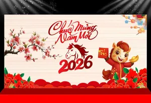 Backdrop Tết 2026 Giáp Ngọ – Thiết Kế Sự Kiện Độc Đáo