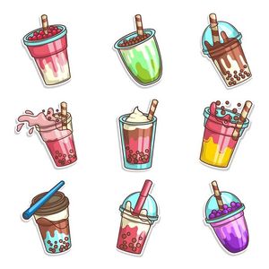 Hình ảnh cốc trà sữa file vector mẫu CR735