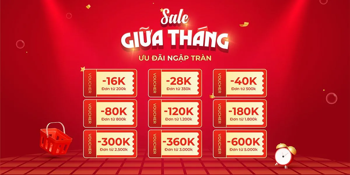 Banner Sale Tết Giữa Tháng Đỏ Rực, Ưu Đãi Hấp Dẫn - Thiết Kế Đồ Họa