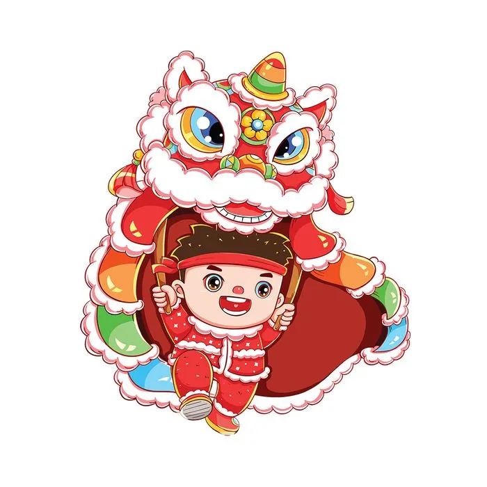 Tết Thiếu Nhi Vui Chơi, Múa Lân Đầy Sắc Màu - Hình Minh Họa Vector