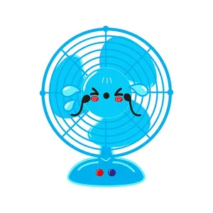 Hình ảnh cái quạt màu xanh file vector mẫu OC60