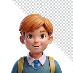 Hình ảnh cậu học sinh 3D file PNG mẫu CR876
