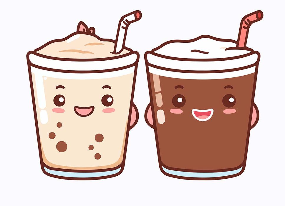 Hình ảnh trà sữa cute file vector mẫu CR693