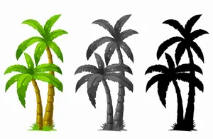 Hình ảnh cây dừa file vector mẫu KS584