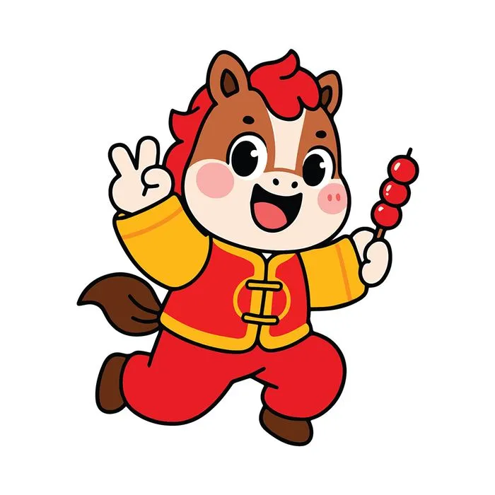 Linh Vật Ngựa Tết Dễ Thương - Hình Minh Họa Vector EPS