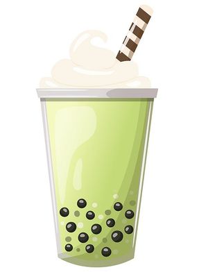 Hình ảnh trà sữa vị matcha file vector mẫu CR715