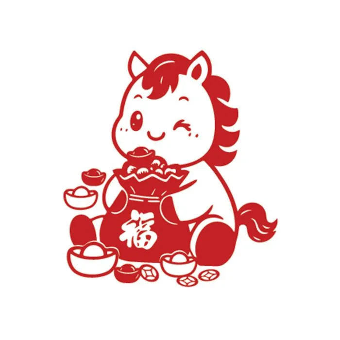 Hình Ảnh Chú Ngựa Tết Nguyên Đán Dễ Thương - Minh Họa Vector EPS