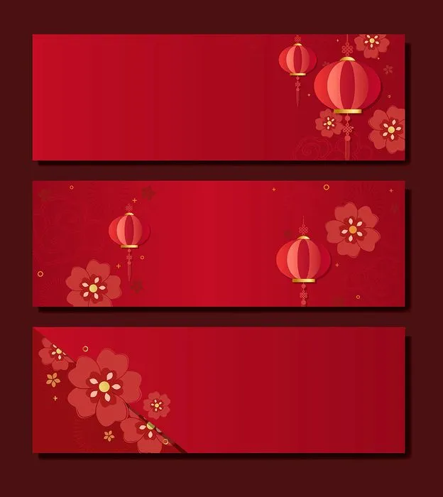 Banner Tết Nguyên Đán Đỏ May Mắn - File EPS Vector Thiết Kế Đẹp