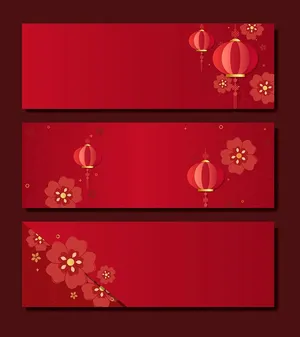 Banner Tết Nguyên Đán Đỏ May Mắn - File EPS Vector Thiết Kế Đẹp