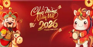 Banner Chúc Mừng Năm Mới 2026 Ất Tỵ - File Vector CDR