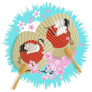 Hình ảnh cái quạt cầm tay file vector mẫu OC82
