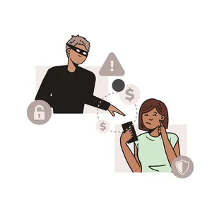 Hình ảnh cảnh báo lừa đảo qua điện thoại file vector mẫu LD29