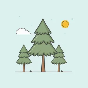 Hình ảnh cây thông file vector mẫu KS720