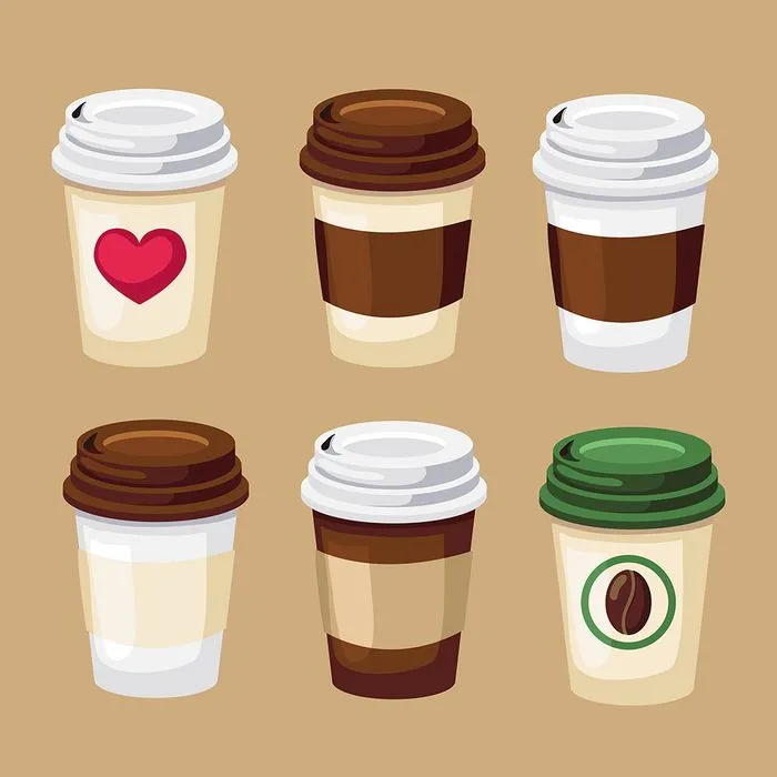 Hình ảnh cốc cafe file vector mẫu KS809