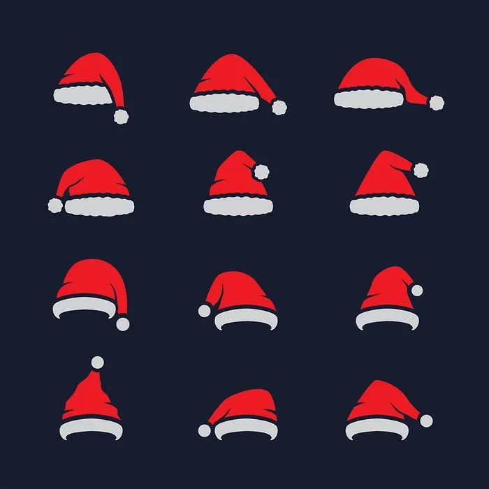 Hình ảnh mũ ông già noel file vector mẫu CR1744