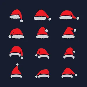 Hình ảnh mũ ông già noel file vector mẫu CR1744