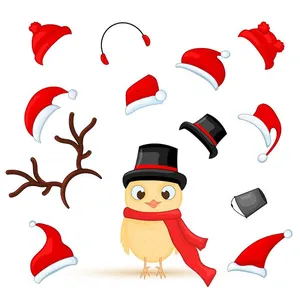 Bộ sưu tập chiếc mũ ông già noel file vector mẫu CR1837