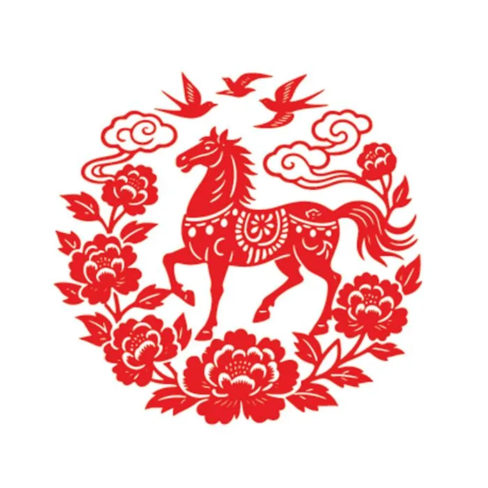 Linh Vật Ngựa Tết Nguyên Đán - Hình Minh Họa Vector Đỏ May Mắn