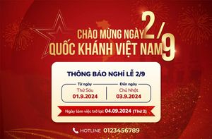 Banner thông báo nghỉ lễ Quốc khánh 2-9 file PSD mẫu CR1020